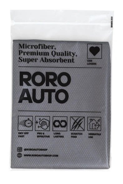 Roro Auto Mikrofiber Araç Kurulama Havlusu(50x70) & Cam Bezi (50x70) Araç Yıkama Seti - 3