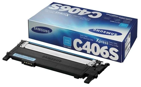 Samsung CLT-C406S Kutusu Hasarlı Mavi Orjinal Toner - 1