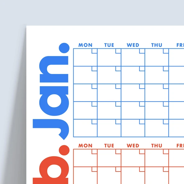 Tarihsiz Üç Aylık Duvar Takvimi Seti, Zamansız Takvim, Planlayıcı Set, Rengarenk, 90 Günlük Takvim, 90 Günlük Plan - 70x - Resim 3