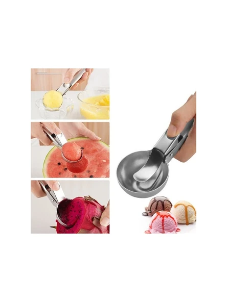 Paslanmaz Çelik Kurabiye Helva Dondurma Meze Servis Sunum Kaşığı Top Dondurma Kaşığı - 6
