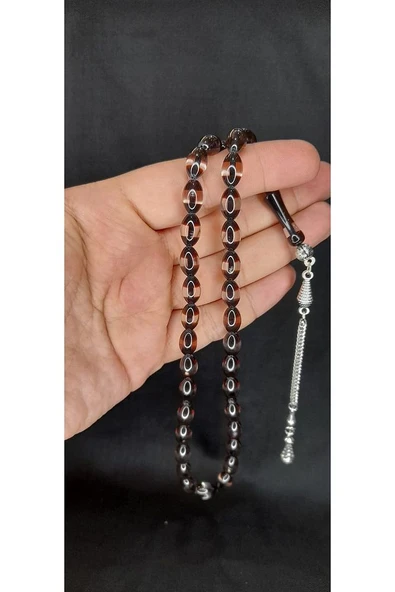 SÜRMELİ UÇAK CAMI TESBİH BORDO ŞEFFAF RENKLİ BEYZİ KESİM T-340