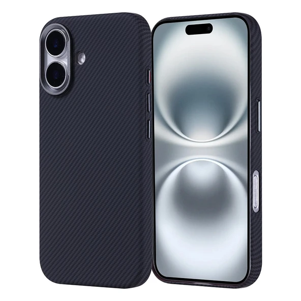 iPhone 16 Kılıf Magsafe Şarj Özellikli Karbon Fiber Görünümlü Nekst Kılıf ürün görseli 1
