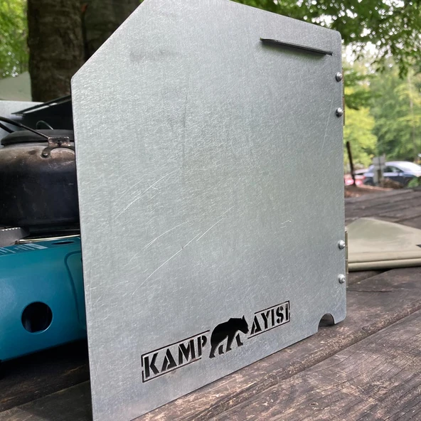 Kamp Ayısı® WindShield™ Katlanır Metal Rüzgarlık: Portatif Rüzgar Kesici - Kartuşlu Kamp Ocakları İçin - 9