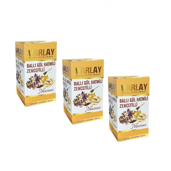 Varlay Ballı Gül Hatmili Zencefilli Macun 450 gr 2 Adet - 3