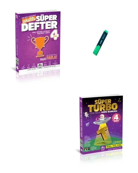 4. Sınıf Akıllı Süper Defter ve Yeni Nesil Turbo Tüm Dersler Soru Bankası