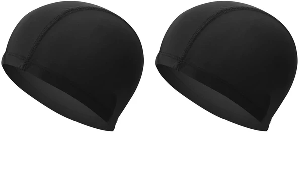 2 Adet Siyah Likralı Bez Bone Havuz Bonesi Deniz Yüzücü Bonesi (Tüm Yaşlara Uygun)