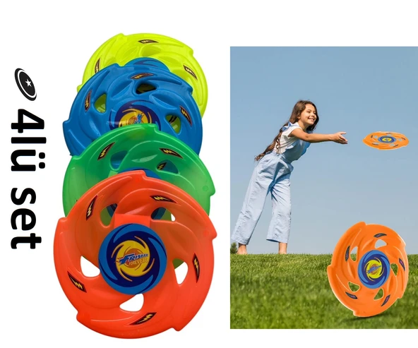 Frizbi Fırlatma Diski 4'lü Set 24 cm Bahçe Plaj Kumsal Oyuncağı