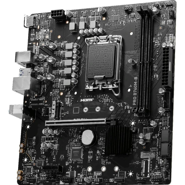 MSI PRO B760M-B DDR4 4800(OC) PCI-E M.2 USB3.2 HDMI mATX - Resim 3