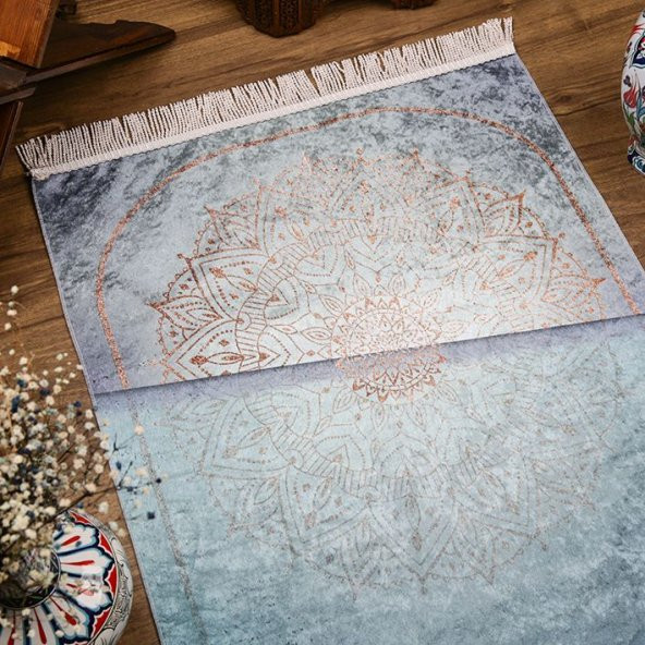 Çeyizlik Seccade Feyruz Mavi 65x115 cm - 320 gr - 2