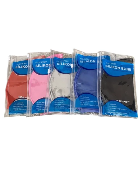 5 Adet Silikon Bone Yüzücü Havuz Deniz Bonesi Lüx Bone (Tüm Yaşlara Uygun)