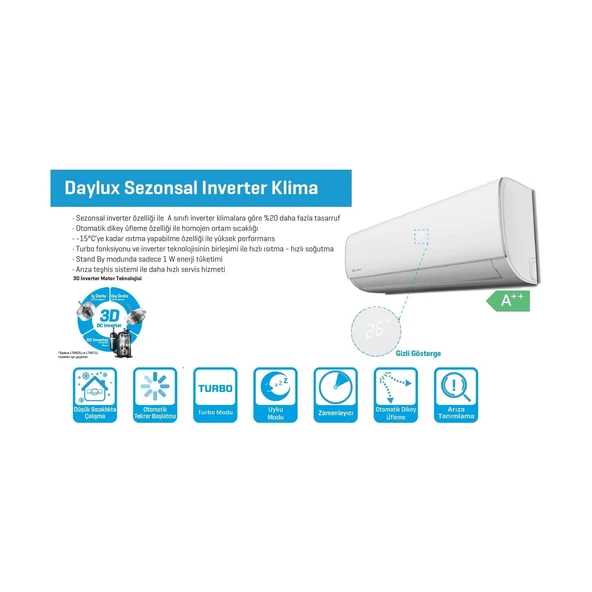 Daylux DTXM50N A++ 18000 BTU Duvar Tipi Inverter Klima - 2