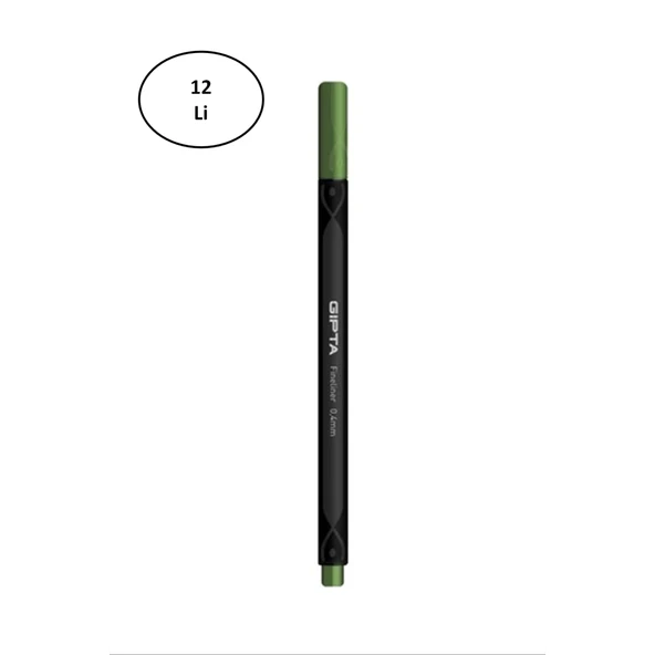 Gıpta Thick 0.4 mm Fineliner Çam Yeşili Kalem 12'li