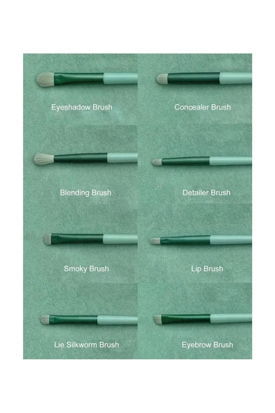 13 Parça Makyaj Fırça Seti Taşınabilir Kılıflı Profesyonel Makyaj Güzellik Seti Yeşil - 4
