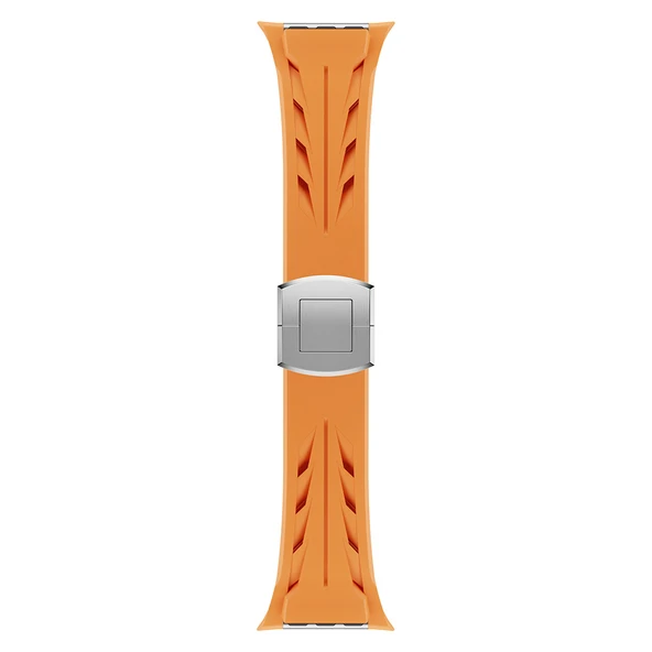 Apple Watch 10 46mm KRD-127 Metal Tokalı Silikon Kordon - 9