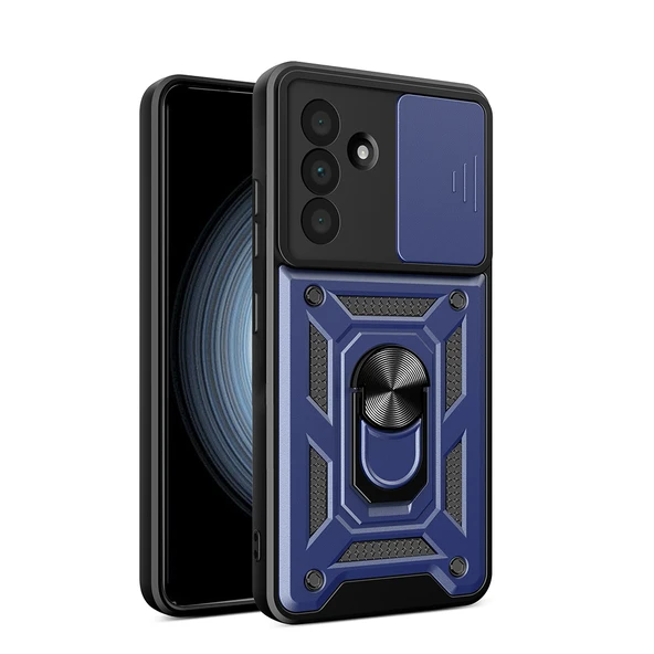 Gpack Samsung Galaxy A36 uyumlu Kılıf Pars Sürgülü Vega Yüzüklü Sert Silikon - Resim 4