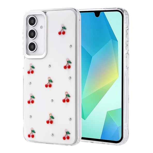 Gpack Samsung Galaxy A16 uyumlu Kılıf Kenarlar Airbagli Simli Şeffaf Kutup Kapak - Resim 3