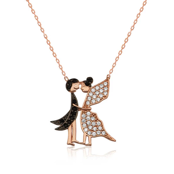 925 Ayar Gümüş Aşık ler Kadın Gümüş Kolye ürün görseli 1