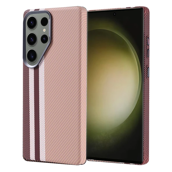 Samsung Galaxy S25 Ultra Kılıf Kablosuz Şarj Özellikli Karbon Fiber Görünümlü Nekst Kapak - Resim 5