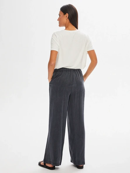 Faik Sönmez Minimalist Oversized Midi Kadın Pantolon - Günlük Kullanım - Resim 2