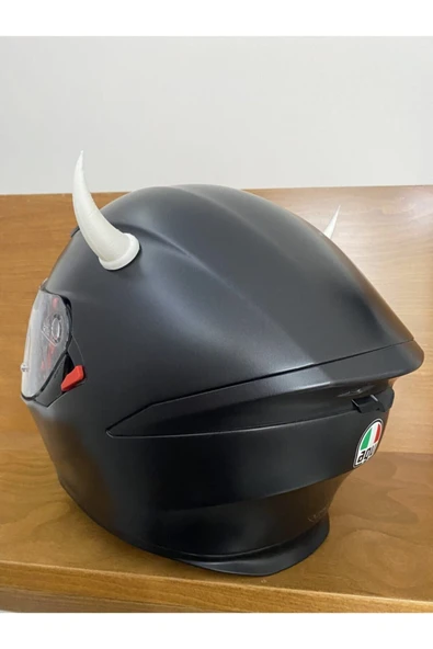 3DTASARIMDOKTORU Kask Boynuzu (beyaz) - 3