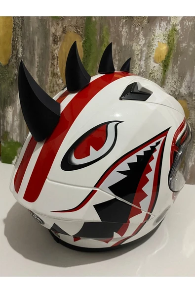 Motosiklet Kask Dikeni Kask Aksesuarı Kask Sivri Uçlar - Dikenli Görünüm Kask Aparat - 4
