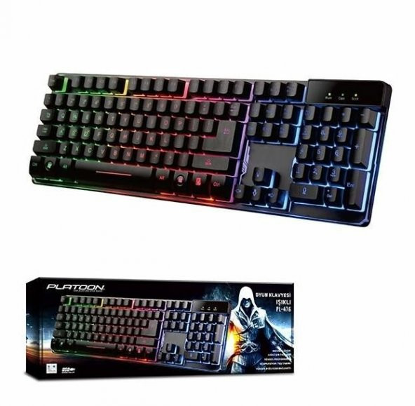 Platoon PL-476 Usb Kablolu Led Işıklı Multimedya Gaming Q Klavye