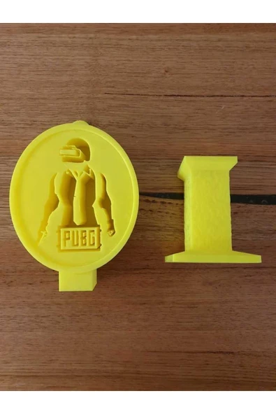 3D HAPPY PUBG Kulaklık Standı Kulaklık Tutucu Masaüstü Dekoru Sarı Renk - Resim 3