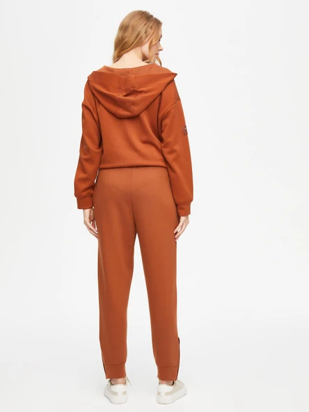 Faik Sönmez Oversize Midi Kadın Pantolon - Günlük Stil - Sweatshirt Kumaş - Resim 7