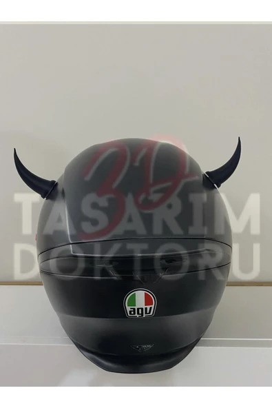 3DTASARIMDOKTORU Kask Boynuzu (SİYAH) Aparat - Resim 2