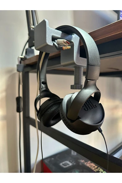 Masa Kenarı Gümüş Rengi Asılabilir Kulaklık Standı, Kulaklık Tutucu - Resim 2