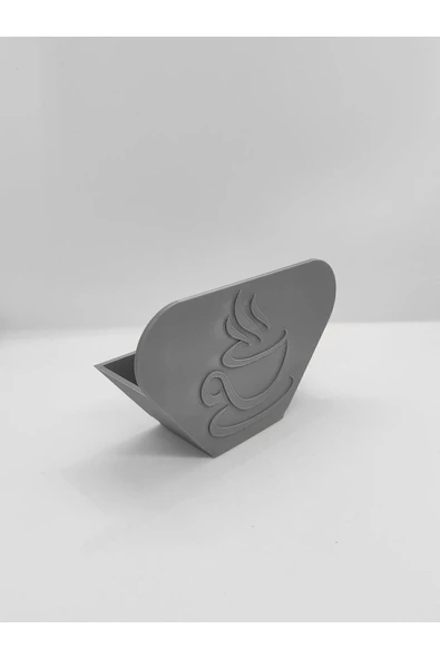 Nerva Design 3D Gümüş Renkli Filtre Kahve Kağıdı Tutucu Stant, Masaüstü - 3