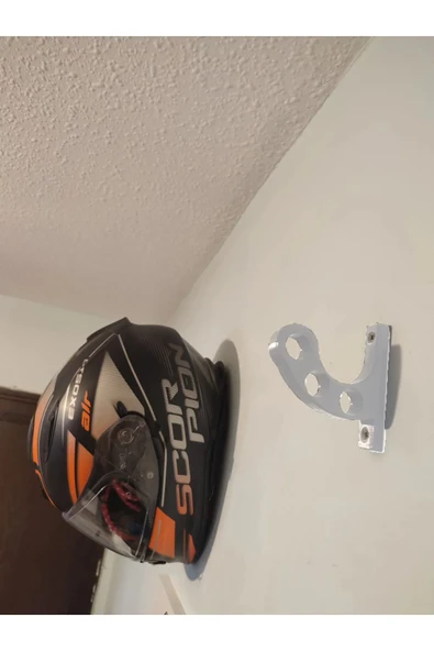 CANEREGE Motosiklet Bisiklet Scooter Kask Ve Mont Duvar Askısı Kask Tutucu Vida Dübel Dahil BEYAZ RENK - 3