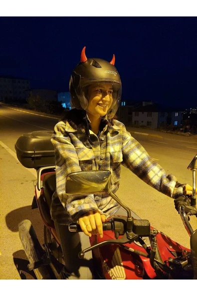 HAFA 3D TASARIM Motosiklet Kask Süsü - Kask İçin Şeytan Boynuzu - Hediyelik - 4