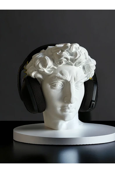 Nerva Design 3D Michelangelo David/Davut Özel Tasarım Kulaklık Tutucu, Dekoratif Kulaklık Tutacağı/Standı - 23 cm ürün görseli 1