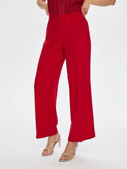 Faik Sönmez Minimalist Geniş Paça Midi Kadın Pantolon - Şık ve Rahat - 2