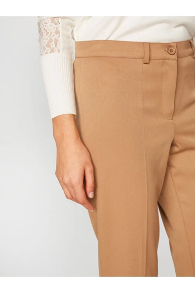 Faik Sönmez Minimalist Midi Kadın Pantolon - Günlük Şıklık - Resim 7