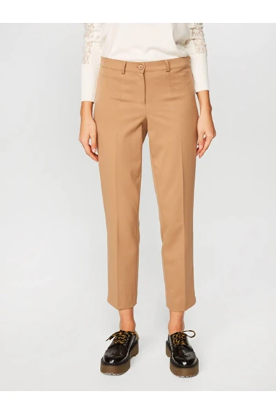 Faik Sönmez Minimalist Midi Kadın Pantolon - Günlük Şıklık - Resim 4