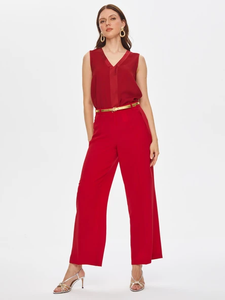 Faik Sönmez Minimalist Geniş Paça Midi Kadın Pantolon - Şık ve Rahat