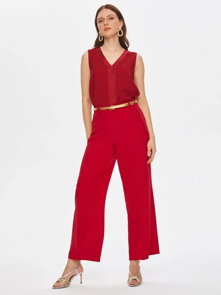 Faik Sönmez Minimalist Geniş Paça Midi Kadın Pantolon - Şık ve Rahat