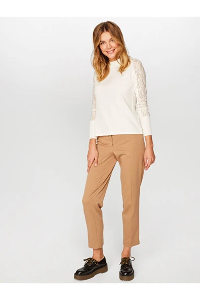 Faik Sönmez Minimalist Midi Kadın Pantolon - Günlük Şıklık - Resim 2