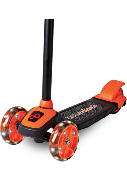 Furkan Cool Wheels Led Işıklı 3 Tekerlekli Yükseklik Ayarlı Turuncu Scooter FR58918 - 2
