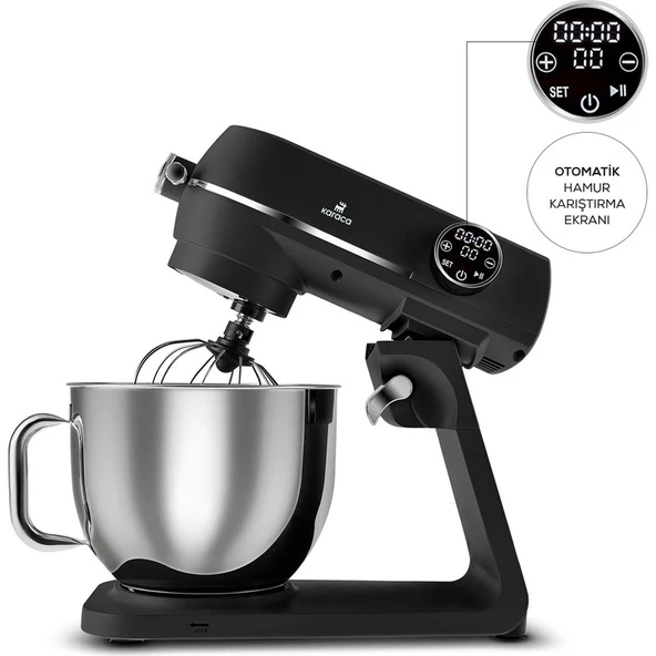 Karaca Multichef Artisan Digital Ekran 7 Litre Döküm Stand Mikser Siyah 1800W - 20