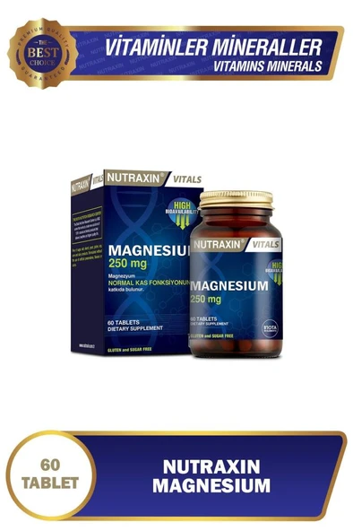 Nutraxin Magnesium Citrate - Magnezyum Takviyesi 250 Mg