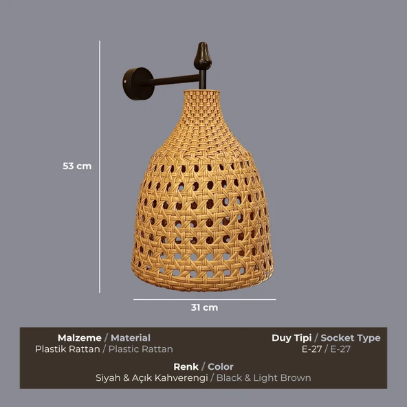 Boho Açık Kahverengi Aplik - 3