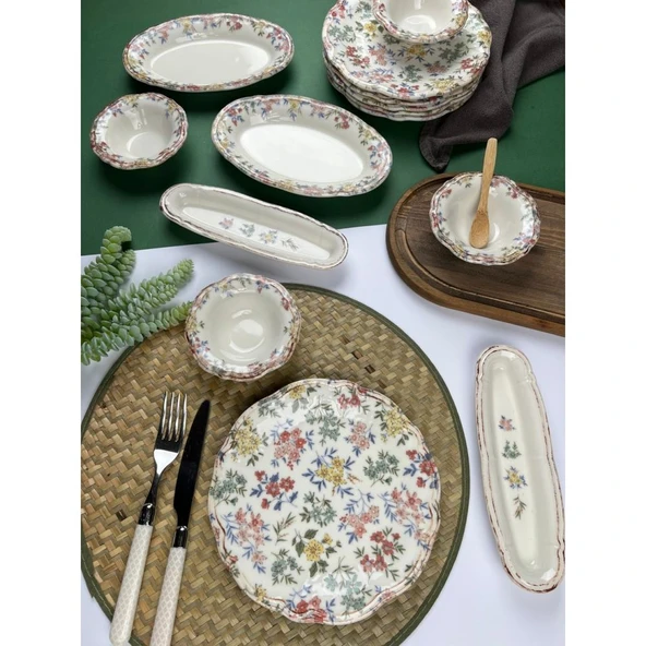 Porser Porselen Mira Fulya 14 Parça Kahvaltı Takımı FLY14KAHPRS1060