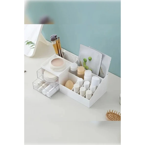 Piev 2 Çekmeceli Çok Bölmeli Makyaj Kozmetik Düzenleyici Organizer - 4