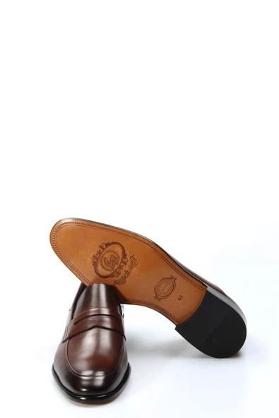 Hakiki Deri Kösele  Erkek Klasik Ayakkabı 893MA0207 - Resim 5