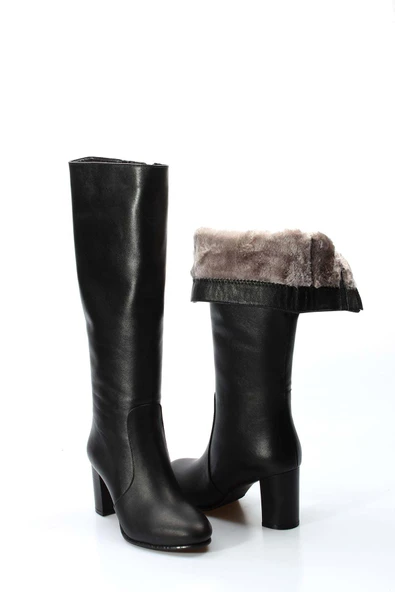 Hakiki Deri  Kadın Klasik Çizme 064SZA999 - Resim 10