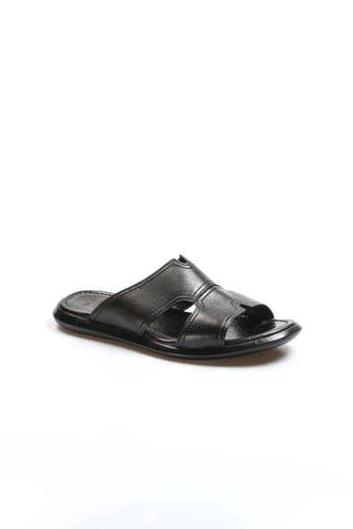 Hakiki Deri  Erkek Düz Terlik 018MA798X169 - Resim 3