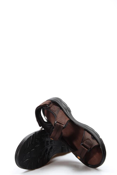 Hakiki Deri  Erkek Klasik Sandalet 907MA1517 - Resim 9